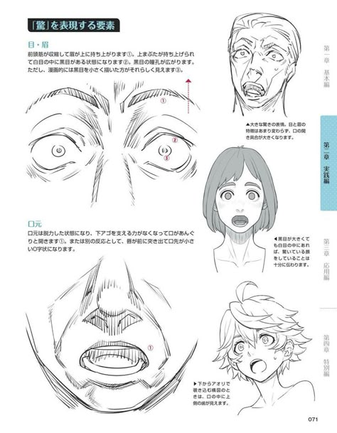 Shocked/Surprised 2 Facial Expressions Drawing, Drawing Face Expressions, Manga Tutorial, Comic Tutorial, 얼굴 그리기, Manga Drawing Tutorials, Face Drawing Reference, Art Moto, Anatomy Sketches