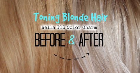 All fellow blondes know the eternal struggle of maintaining the perfect blonde tone. Give it a few weeks after having the hair dyed ... Blonde Hair Ash, T18 Toner, Toning Blonde Hair, Wella T18, Beige Blond, Wella Color Charm, Ash Hair Color, Hair Toner, Perfect Blonde