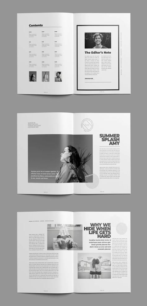 Minimal Magazine Design Template. 28 Custom Pages. A4 & US Letter Context Page Design, Minimal Publication Design, Minimal Booklet Design, Minimal Magazine Design, About Us Page Design Layout, Minimal Editorial Layout, A4 Booklet Design, Book Publication Design, Minimal Book Design