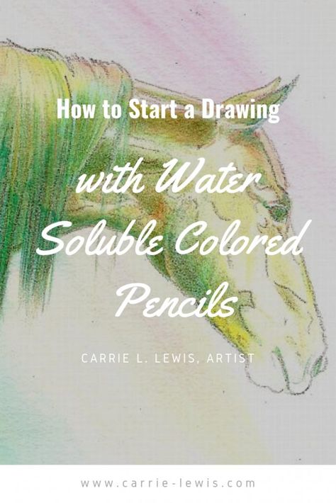 Drawing with colored pencils can be a time consuming process. Learn how to start a drawing with water soluble colored pencils to save time. Drawing Techniques Pencil, Colored Pencil Lessons, Drawing With Watercolor, Faber Castell Art, Watercolor Pencils Techniques, Colored Pencil Art, Watercolor Pencil Art, Pencil Portrait Drawing, Colored Pencil Tutorial