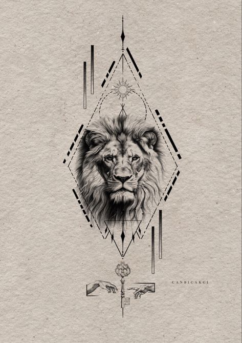 Geometric Universe Tattoo, Macabre Tattoo, Fine Tattoo, Geometric Lion Tattoo, Lion Art Tattoo, Spiritual Tattoo, Atlas Tattoo, Simple Tattoos For Guys, Mens Lion Tattoo