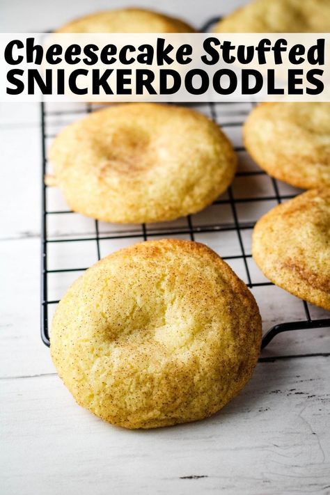 Stuffed Snickerdoodles, Easy Sugar Cookie Dough, Snickerdoodle Cheesecake, Soft Oatmeal Cookies, Brownie Mix Cookies, Rich Cheesecake, Snickerdoodle Cookie, Snickerdoodle Recipe, Baking Stuff