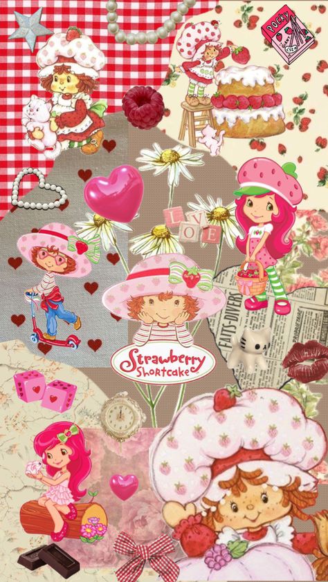 Wallpaper Vibes, Strawberry Shortcake Characters, Short Cake, Home Lock Screen, Strawberry Shortcake, Lock Screen, Cute Cartoon Wallpapers, My Childhood, Your Aesthetic