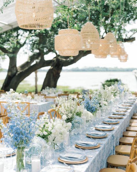 The only request from our client was to make her wedding feel like a @serenaandlily vibe. Nailed it 🙌 📷 @aaronandjillian⁣ ⁣ #lowndesgrove #lowndesgrovewedding #pureluxebride #luxurywedding #charlestonwedding #destinationwedding #luxuryweddingplanner #destinationweddingplanner #coastalwedding #serenaandlilyvibe #coastalwedding #engaged2024 Wedding Inspiration Beach, Pattern Linen Wedding, Ocean House Wedding, Blue Coastal Wedding Theme, Light Blue Coastal Wedding, Elegant Garden Party Wedding, Gasparilla Inn Wedding, Southern Coastal Wedding, Wychmere Beach Club Wedding