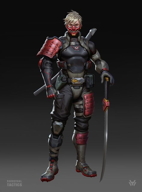 ArtStation - Commander design for the game—Survival tactics, xu wang Cyberpunk Male, Survival Tactics, Beta Squad, Ajin Anime, Cyberpunk Rpg, Arte Ninja, Game Of Survival, Sci-fi Armor, Ninja Art