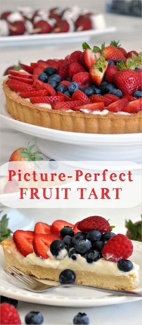 Healthy Fruit Tart Recipe, Fruit Tart Recipe Easy, Easy Tart Recipes, Fresh Fruit Desserts, Fresh Fruit Tart, Fruit Tart Recipe, Birthday 2023, Custard Cream, Cream Custard