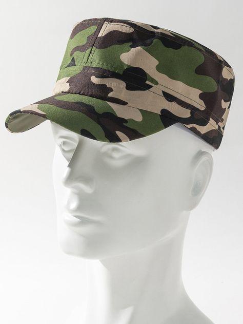 Multicolor Casual Collar  Polyester Camo Military Hat Embellished   Men Accessories Animal Soldier, Different Hat Styles, Popular Hats, Army Hat, Army Cap, Hat Styles, Military Cap, Military Hat, Flat Pack