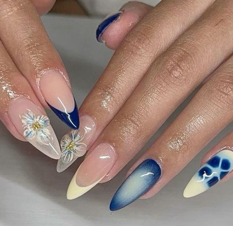 Malta Nails, Baby Blue Nails Ideas, Santorini Nails, Sliver Nails, Viral On Tiktok, Eye Nails, Summery Nails, Classy Acrylic Nails, Cat Eye Nails