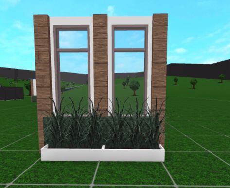 Fence Combos Bloxburg, Green House Bloxburg Garden, Bloxburg Entrance Ideas Outside, Bloxburg Front Entrance Ideas, Bloxburg Entrance Ideas, Building Hacks, Bloxburg Building, Bloxburg Exterior, House Outline