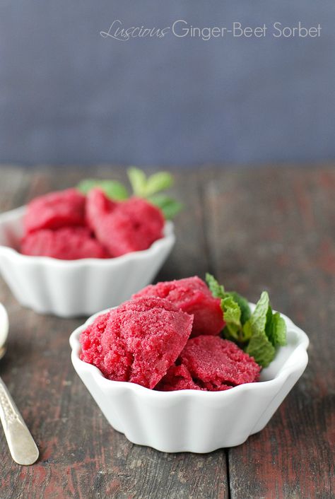 Luscious Ginger-Beet Sorbet - BoulderLocavore.com Beet Sorbet, Homemade Sorbet, Strawberry Frozen Yogurt, Lime Sorbet, High Protein Desserts, Healing Remedies, Beet Recipes, Strawberry Mint, Protein Desserts