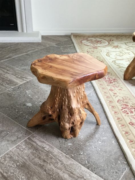 Stump Stool, Tree Burl, Mushroom Stool, Sitting Stool, Live Edge Tables, Gazebo Ideas, Office Patio, Fairy Forest, Patio Balcony