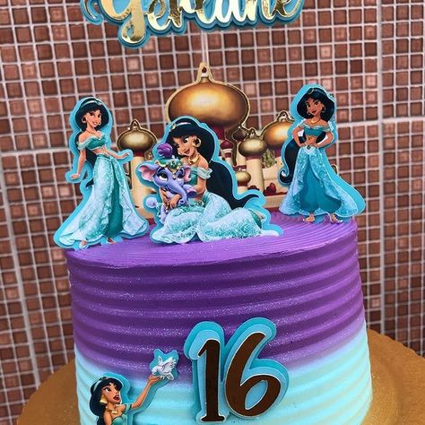 Jasmine Birthday Cake, Princess Jasmine Cake, Jasmine Cake, Lily Cake, Aladdin Party, Princess Jasmine Birthday, Cake Pop Designs, Jasmine Birthday, Princess Theme Birthday