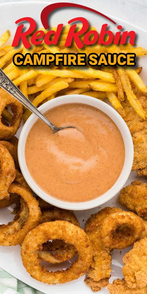 Onion Rings Dipping Sauce, Red Robin Campfire Sauce, Campfire Sauce, Fried Onion Rings, Homemade Sauce Recipes, Homemade Condiments, Condiment Recipes, Copykat Recipes, Dip Recipes Easy