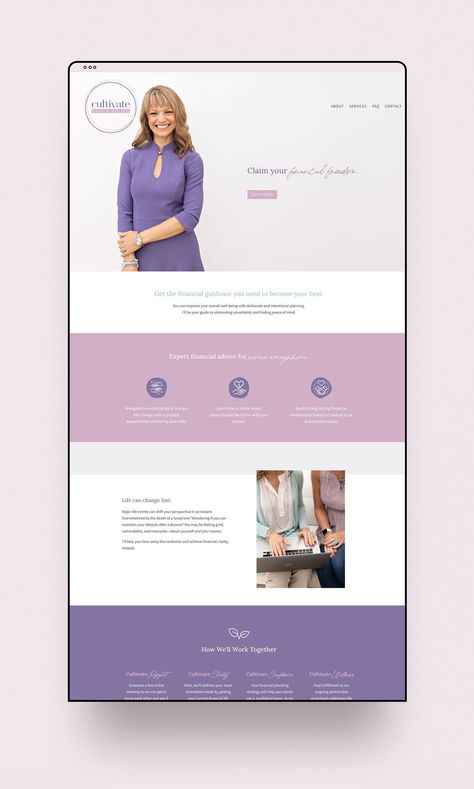 Lavender Website Design, Lavender Branding, Purple Website Design, Purple Website, Frame Website, Entrepreneur Website, Blue Website, Medical Website Design, Website Design Inspiration Layout