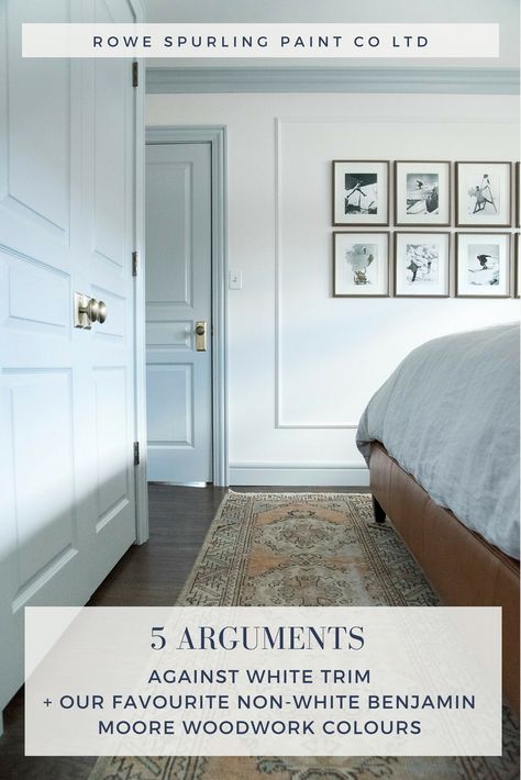 See our top Benjamin Moore colour picks for non-white trim and woodwork! Painting Trim White, Room For Tuesday, Interior Design Per La Casa, Painting Trim, Bedroom Refresh, Design Del Prodotto, Style At Home, White Bedroom, White Wall