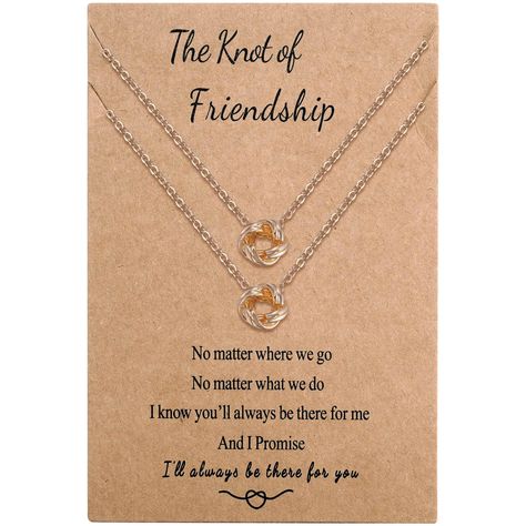 Matching Jewelry Best Friends, Friendship Necklaces For 2, Best Friend Long Distance, Navy Sister, Long Distance Birthday, Friendship Knot, Long Distance Friendship Gifts, Secret Sister, Unbiological Sister