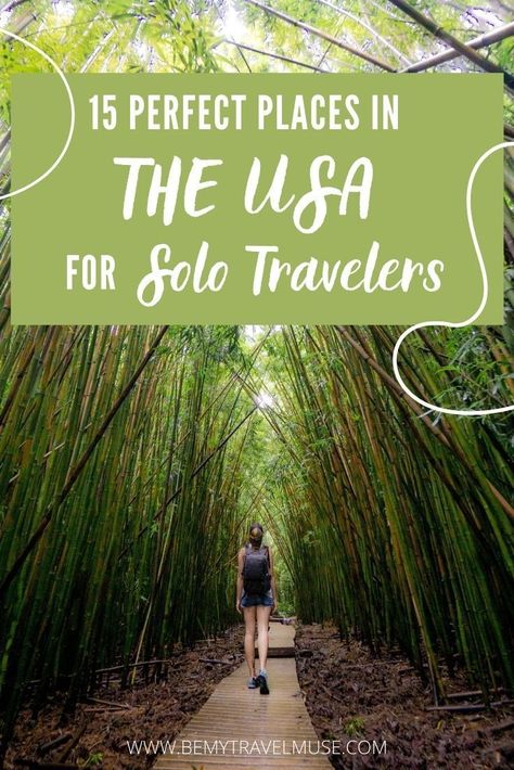 Best Places For Single Women To Travel, Best Places For Solo Female Travel, Solo Adventure Ideas, Solo Travel Destinations United States, Trips For Single Women, Cheap Solo Female Travel, Best Solo Trips For Women In The Us, Safest Places To Travel Woman, Solo Vacation Ideas Woman