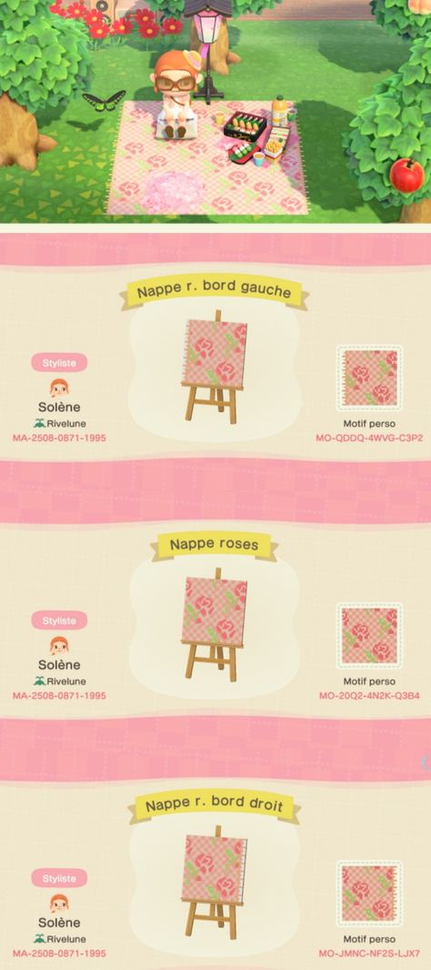 Rose Picnic, Codes Animal Crossing, Qr Codes Animal Crossing, Geek Life, Animal Crossing Game, Island Design, Animal Crossing Qr, The Picture, 2 Colours