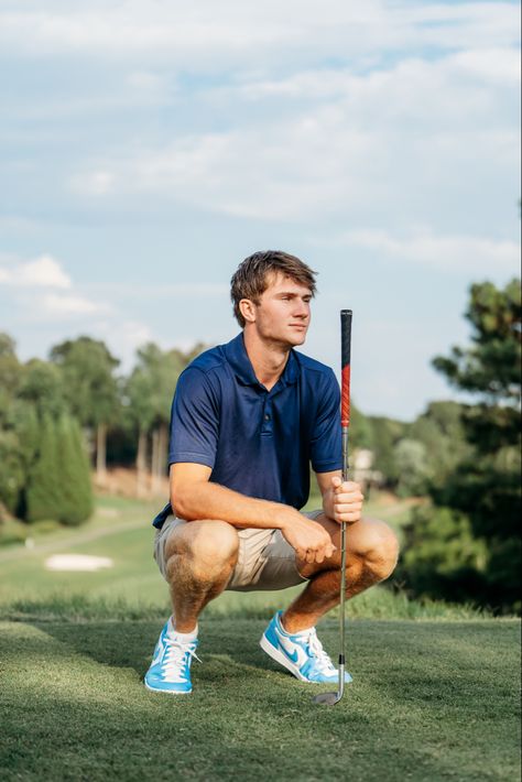 Senior boy session on the golf course in Woodstock, GA with Woodstock Senior Photographer Golf Senior Pictures, Boys Golf, Woodstock Ga, Senior Pictures Boys, Photography Guide, Senior Photographers, Pic Ideas, Senior Photos, Preston