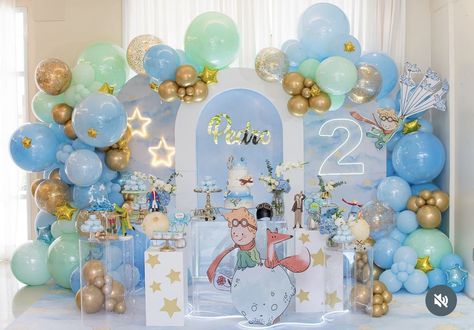 Prince One Year Birthday Party, The Little Prince Birthday Theme, Little Prince Birthday Theme, Little Prince Birthday Party, Prince Birthday Theme, Little Prince Party, Birthday Theme Decoration, Prince Birthday Party, Ocean Birthday Party