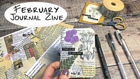 February Journal Zine Mini Zine, Glue Book, Have A Lovely Weekend, Mini Journal, Mini Scrapbook, Fun At Work, Junk Journals, You've Been, Junk Journal