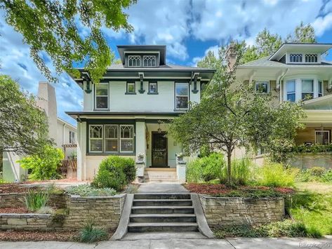 1910 Denver Square in Denver, Colorado Craftsman Built Ins, Large Master Suite, Square Floor Plans, Four Square Homes, American Foursquare, Square House, Craftsman Style Homes, Large Homes, Craftsman Style