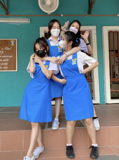 Malaysia School Uniform, School Pinafore, Uniform Dress, Secondary School, Shirt Dress