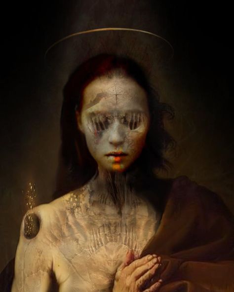 @ettorealdodelvigo on Instagram: “... alone whit my pain....( Mary Magdalene... am immens love )” Aqua Regia, San Giacomo, Fairies Dancing, Strange Flowers, Dnd Monsters, Ancient Ruins, Dark Art, Antonio Mora Artwork, Surrealism