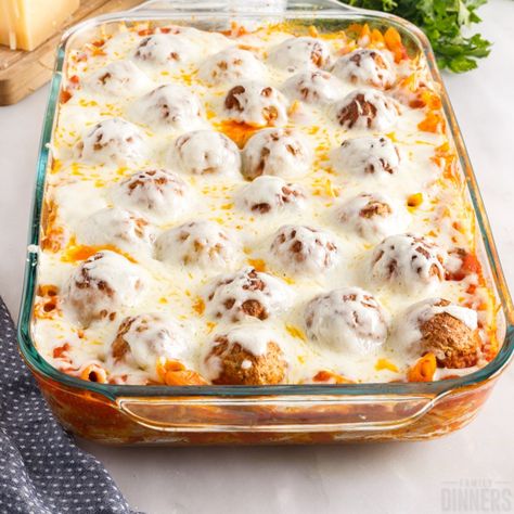 Dump And Bake Meatball Pasta Casserole Recipe - Family Dinners Dump And Bake Meatballs, Meatballs And Elbow Macaroni, Fantastic Meatball Casserole, Meatball And Bowtie Pasta Casserole, Dump And Bake Pasta And Meatballs, Dump And Bake Meatball Casserole Easy Recipes, Frozen Ravioli And Meatball Bake, Meatball Casserole Recipe Frozen, Dump Bake Meatball Casserole