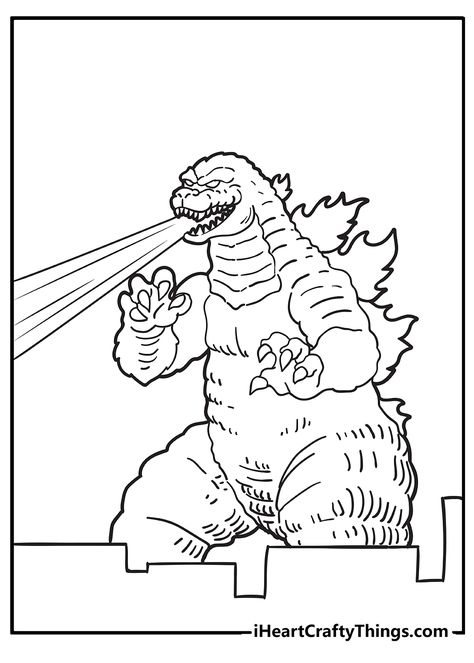 Printable Godzilla Coloring Pages (Updated 2022) Godzilla Coloring Pages, Kindergarten Coloring Pages, Monster Coloring Pages, Free Adult Coloring Pages, Princess Coloring Pages, Coloring Page Ideas, Coloring Pages For Boys, Colouring Printables, Unicorn Coloring Pages