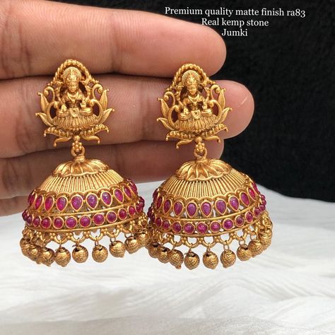 Laxmi Buttalu Earrings Gold, Jimmikki Kammal Design, Gold Lakshmi Devi Jumkas, Jimiki Kammal Design Gold, Jumkha Earrings Gold, Gold Jhumka Designs Indian Weddings, Kammalu Buttalu Gold, Jimikki Earrings, Kemp Earrings