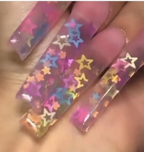 Kawaii Acrylic Nails Long, Nails Acrylics Summer, Cute Y2k Nails, Y2k Nail Ideas, Pink Nails Y2k, Acrylics Summer, Y2k Aesthetic Nails, Nail Aesthetic, Nail Polish Kit