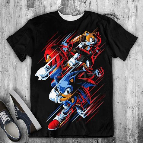 Epic Sonic the hedgehog shirt Sonic Shirt Ideas, Sonic The Hedgehog Clothes, Sonic Tshirt, Sonic Y2k, Sonic Clothes, Sonic The Hedgehog Shirt, Sonic Shirt, Sonic T Shirt, Sonic Comic