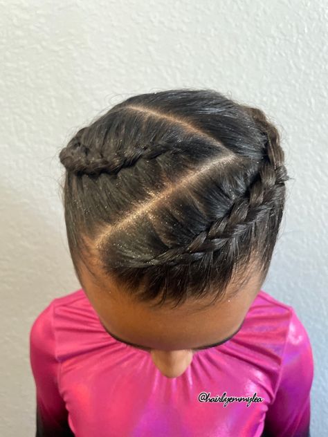 Hair by Emmy-Lea~ Gymnastics Hair Cute Gymnastics Hairstyles, Girls Gymnastics Hair, Gymnastics Meet Hairstyles, Gymnastics Hairstyles For Competition, Gymnast Hair, Gymnastics Meet Hair, Gymnastics Hairstyles, Gigi Hair, Dance Competition Hair