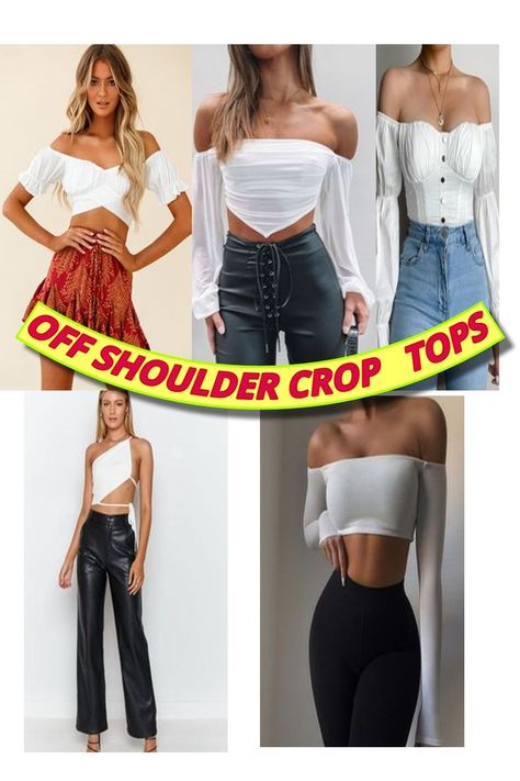 Off Shoulder Croptop Offshoulder Croptop, What Ever, Shoulder Tops, Pinterest Girls, Off Shoulder Tops, White Crop Top, Great Ideas, Women Tops, White Tops