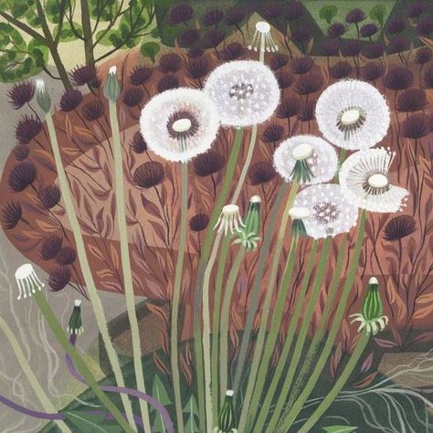 Jill McElmurry Jill Mcelmurry, Nature Drawings, British Landscape, Dandelion Wishes, Paint Inspiration, Dandelion Wish, Abstract Landscapes, Nature Drawing, Illustration Inspiration