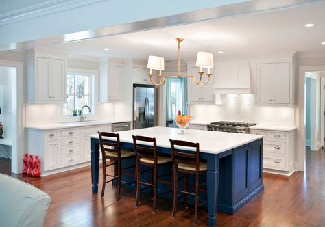 Spectacular Custom Kitchen Island Ideas - Sebring Services Hale Navy Island, Hale Navy Kitchen, Small Kitchen Diy, Navy Island, Blue Kitchen Island, Navy Blue Kitchen, Kitchen Island Cabinets, Navy Kitchen, Custom Kitchen Island