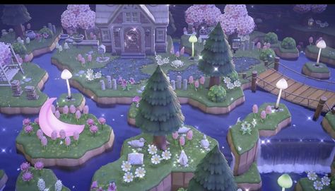 Fairy Island, Cottagecore Animal Crossing, Pond Animals, Pink Island, Leaf Animals, Animal Crossing Memes, Animal Crossing Wild World, Island Theme, Animal Crossing Villagers