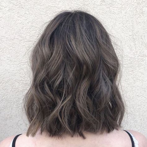 Ashy Tone Highlights, Short Ash Balayage Hair, Cool Tone Balayage Short Hair, Mushroom Brunette Hair Short, Brown Balayage Hair Ash, Medium Length Ash Brown Hair, Short Mushroom Brown Hair, Ash Hair Color Brown, Short Ash Brown Hair