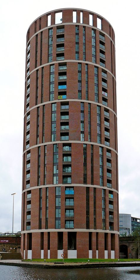 Round building | Granary Wharf, Leeds, UK Cylinder Building Architecture, Round Building Architecture, Round Building Facade, Round Buildings Architecture, Cylinder Architecture, Cylinder Building, Wharf Architecture, Circular Building Architecture, Circular Architecture