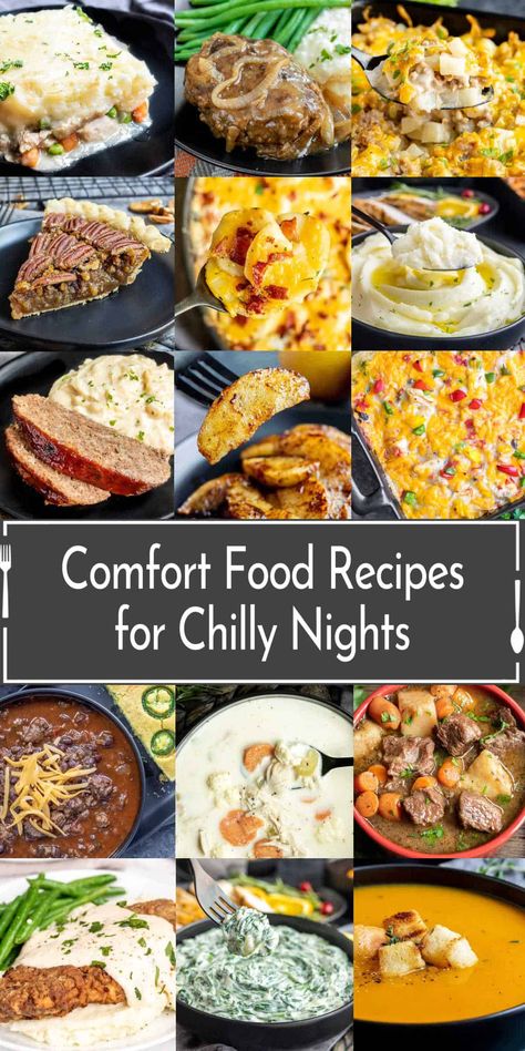 Get cozy this fall with our favorite Fall comfort food recipes for chilly nights! These Fall dinner recipes are perfect for when the weather turns cool. They’re easy to make and filled with flavors that make you feel right at home. Enjoy these 20 Fall dinner ideas and stay warm all season long! Dinner For Chilly Nights, Dinner Ideas For Fall Weather, Cold Rainy Day Meals Comfort Foods, Rainy Fall Dinner Ideas, Comfort Food Fall, Cozy Food Ideas, Dinners For Cold Weather Meals, Fall Dinners For A Crowd, Rainy Day Comfort Food