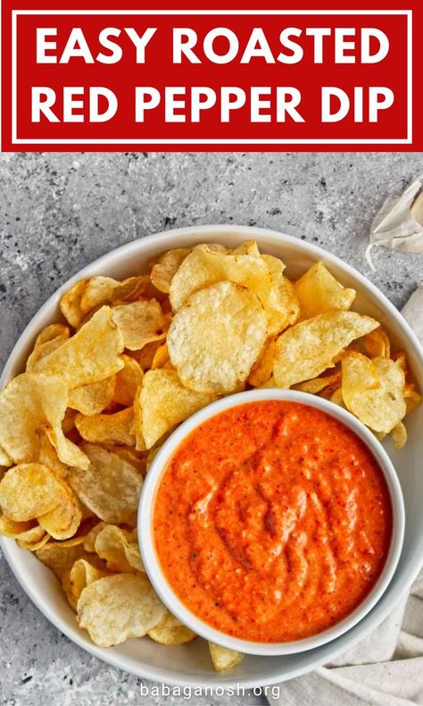 Roasted Pepper Dip Recipes, Roasted Red Pepper Jar Recipes, Jarred Red Pepper Recipes, Red Pepper Appetizer Recipes, Red Bell Pepper Dip, Roasted Red Pepper White Bean Dip, What To Do With Roasted Red Peppers, Roasted Capsicum Dip, Preserving Roasted Red Peppers