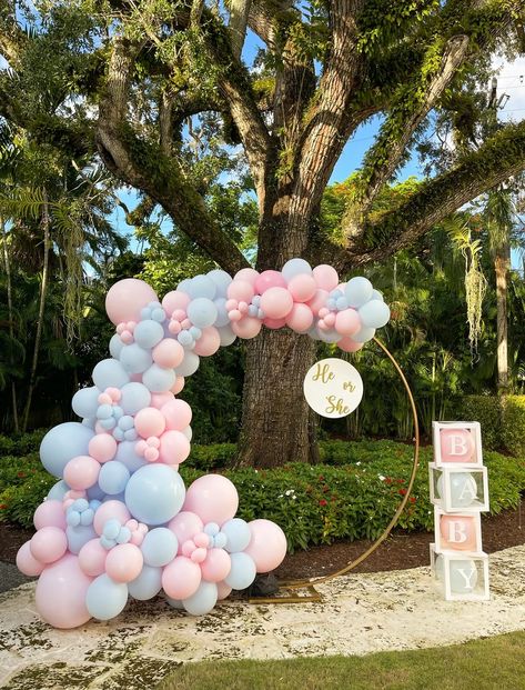 Balloons | Gender Reveal Miami Gender Reveal Party Theme, Gender Reveal Balloons, Gender Party, Blue Balloon, Gender Reveal Decorations, Christmas Balloons, Beautiful Patios, Gender Reveal Invitations, Balloon Backdrop