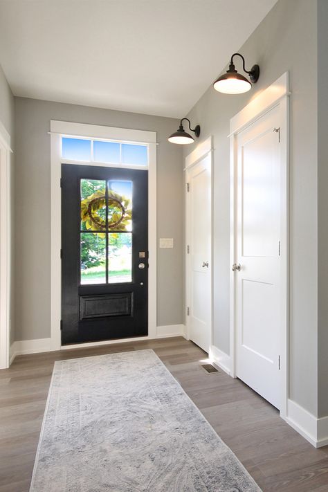 Interior Door With Transom Window, Transom Above Front Door, Single Front Door With Transom, Transom Over Front Door, Front Doors That Let In Light, Front Door Transom Window, Window Above Door Entryway, Window Above Front Door Entryway, Front Door With Window Above