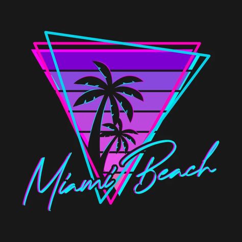 Retro Palm Tree, 80s Beach, Retro Miami, Miami Shirt, Beach Retro, Beach Logo, Vintage Logos, Beach Vintage, Beach Tattoo