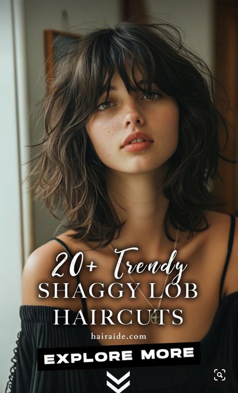 Red Shaggy Bob, Medium Length Layered Haircut With Bangs, Shaggy Bob With Bangs Fine Hair, Long Shaggy Bob With Bangs, Shaggy Lob For Fine Hair Round Face, Shoulder Length Shag Haircut Shaggy Bob Medium Layered, Shaggy Lob With Curtain Bangs, Haircut With Fringe Bangs, Medium Length Haircut With Fringe