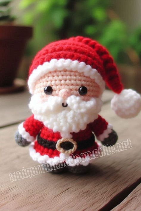 Amigurumi Crochet Santa Claus Free Pattern-1 Santa Amigurumi Free Pattern, Crochet Santa Claus Free Pattern, Crochet Santa Claus, Amigurumi Santa Claus, Amigurumi Santa, Christmas Crochet Patterns Free, Crochet Santa, Crochet Panda, Crochet Unicorn