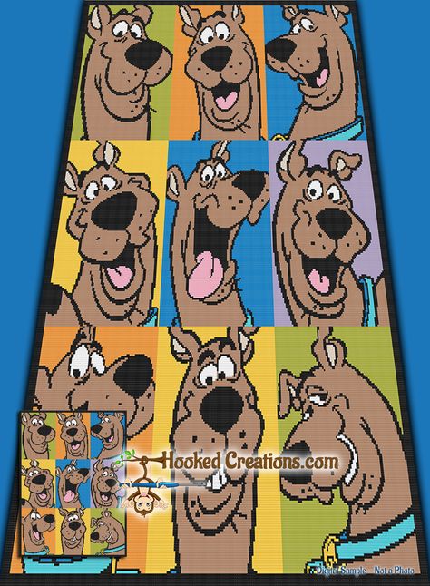 Scooby Doo Crochet, Graphghan Crochet, Crochet Characters, Character Blankets, Crochet Graphs, Friends Picture, Graph Patterns, Graph Crochet, Crochet Inspo