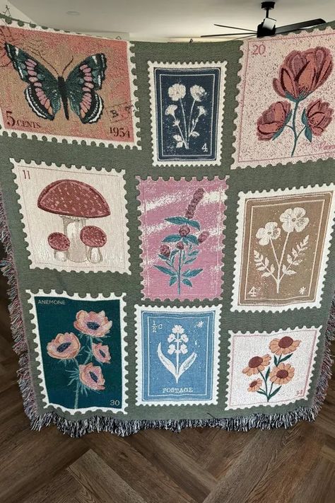 QuaintNook - Etsy Woven Tapestry Blanket, Vintage Mushroom Decor, Mushroom Wall Hanging, Layered Rug, Mushroom Blanket, Tapestry Bed, Diy Tapestry, Bed Topper, Tapestry Ideas