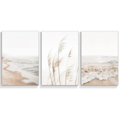 (Sponsored) Neutral Beach Coastal Canvas Wall Art Set of 3 12x16in, Boho Botanical Pampas Grass Posters Room Aesthetic Farmhouse Nature Landscape Plant Ocean Prints Paintings Decor For Bathroom Unframed Posters Room Aesthetic, Aesthetic Farmhouse, Art Galaxie, Ocean Prints, Beach Canvas Wall Art, Minimalist Landscape, Poster Room, Ocean Print, Landscape Wall